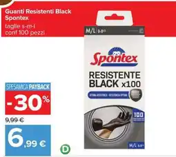 Carrefour Guanti Resistenti Black Spontex offerta