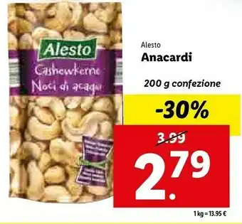 Lidl Alesto - cashewkerne noci di acagiù offerta