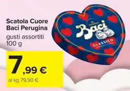 Carrefour Scatola Cuore Baci Perugina offerta