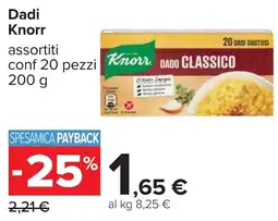 Carrefour Dadi Knorr conf 20 pezzi offerta
