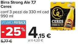 Carrefour Birra Strong Ale 7,7 Ceres offerta