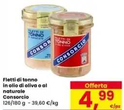 Eurospar Fletti di tonno in olio di oliva o al naturale Consorcio offerta