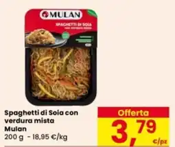 Eurospar Spaghetti di soia con verdura mista Mulan offerta