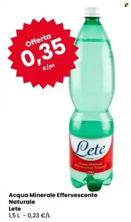 Eurospar Acqua Minerale Effervescente Naturale Lete offerta