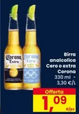 Eurospar Birra analcolica Cero o extra Corona offerta