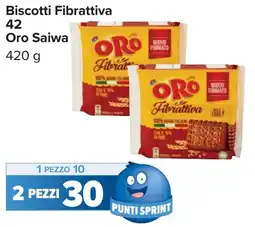 Carrefour Biscotti Fibrattiva 42 Oro Saiwa offerta