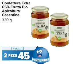 Carrefour Confettura Extra 65% Frutta Bio Apicoltura Casentine offerta