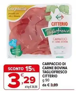 Iperal Carpaccio di carne bovina tagliofresco CITTERIO offerta