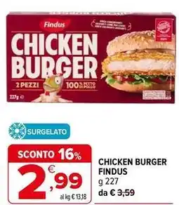 Iperal Chicken burger FINDUS offerta