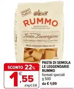Iperal Pasta di semola le leggendarie RUMMO offerta