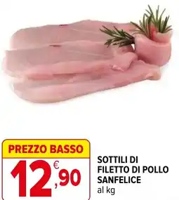 Iperal Sottili di filetto di pollo sanfelice al kg offerta