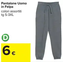 Carrefour Pantalone Uomo in Felpa offerta