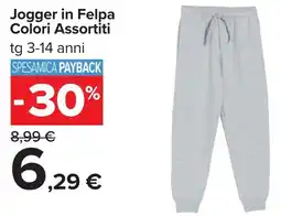 Carrefour Jogger in Felpa Colori offerta