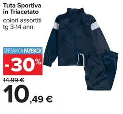 Carrefour Tuta Sportiva in Triacetato offerta