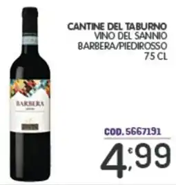 Eurocash Cantine del taburno vino del sannio barbera/piedirosso offerta