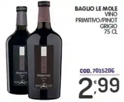 Eurocash Baglio le mole vino primitivo/pinot grigio offerta