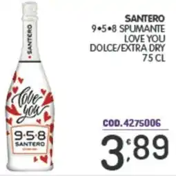 Eurocash Santero 9.5.8 spumante love you dolce/extra dry offerta