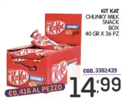 Eurocash Kit kat chunky milk snack box offerta