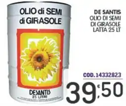 Eurocash De santis olio di semi di girasole latta offerta
