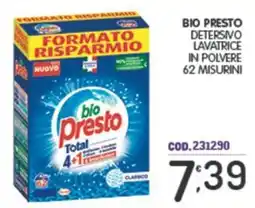 Eurocash Bio presto detersivo lavatrice in polvere 62 misurini offerta
