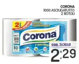 Eurocash Corona 1000 asciugatutto 2 rotoli offerta