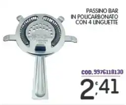 Eurocash Passino bar in policarbonato con 4 linguette offerta