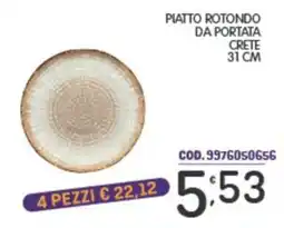 Eurocash Piatto rotondo da portata crete 31 cm offerta