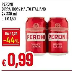 Galassia Peroni birra 100% malto italiano offerta