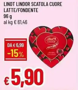 Galassia Lindt lindor scatola cuore latte/fondente offerta