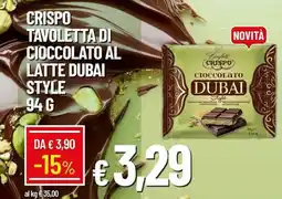 Galassia Crispo tavoletta di cioccolato al latte dubai style offerta