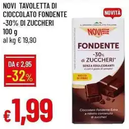 Galassia Novi tavoletta di cioccolato fondente -30% di zuccheri offerta