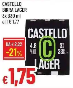Galassia Castello birra lager offerta