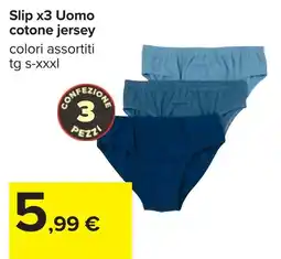 Carrefour Slip x3 Uomo cotone jersey offerta