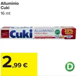 Carrefour Alluminio Cuki 16 mt offerta