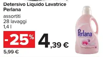 Carrefour Detersivo Liquido Lavatrice Perlana offerta