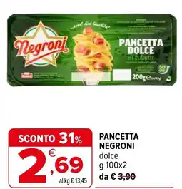 Iperal Pancetta NEGRONI offerta