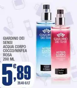 Splendidi e Splendenti Giardino dei sensi acqua corpo cocco/ninfea rosa offerta