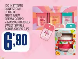 Splendidi e Splendenti Idc institute confezione regalo fruit farm crema corpo + massaggiatore/ sweet swirls acqua corpo offerta