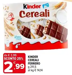 Iperal Kinder cereali FERRERO offerta