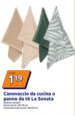 Action Canovaccio da cucina o panno da tè La Sonata offerta