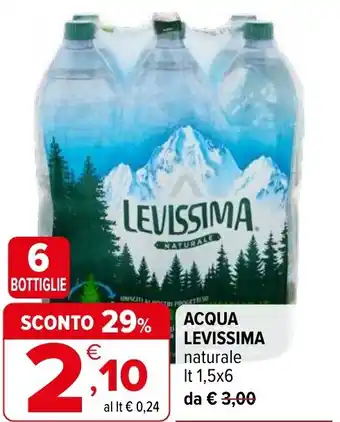 Iperal Acqua LEVISSIMA naturale offerta