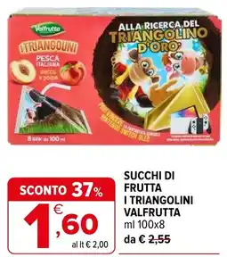 Iperal Succhi di frutta i triangolini VALFRUTTA offerta