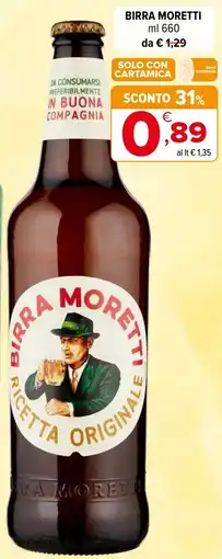 Iperal Birra MORETTI offerta