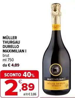 Iperal Müller thurgau durello MAXIMILIAN I offerta