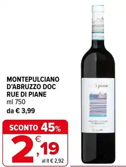 Iperal Montepulciano d'abruzzo DOC RUE DI PIANE offerta