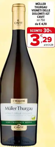Iperal Müller thurgau vigneti delle dolomiti igt CAVIT offerta