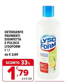 Iperal Detergente pavimenti disinfetta e pulisce LYSOFORM offerta