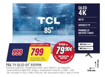 TCL TV QLED 85" 85P89K