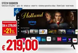Famila STECH 50QH02K televisore offerta