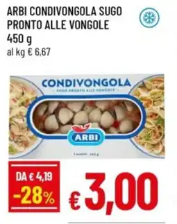 Famila Arbi condivongola sugo pronto alle vongole offerta